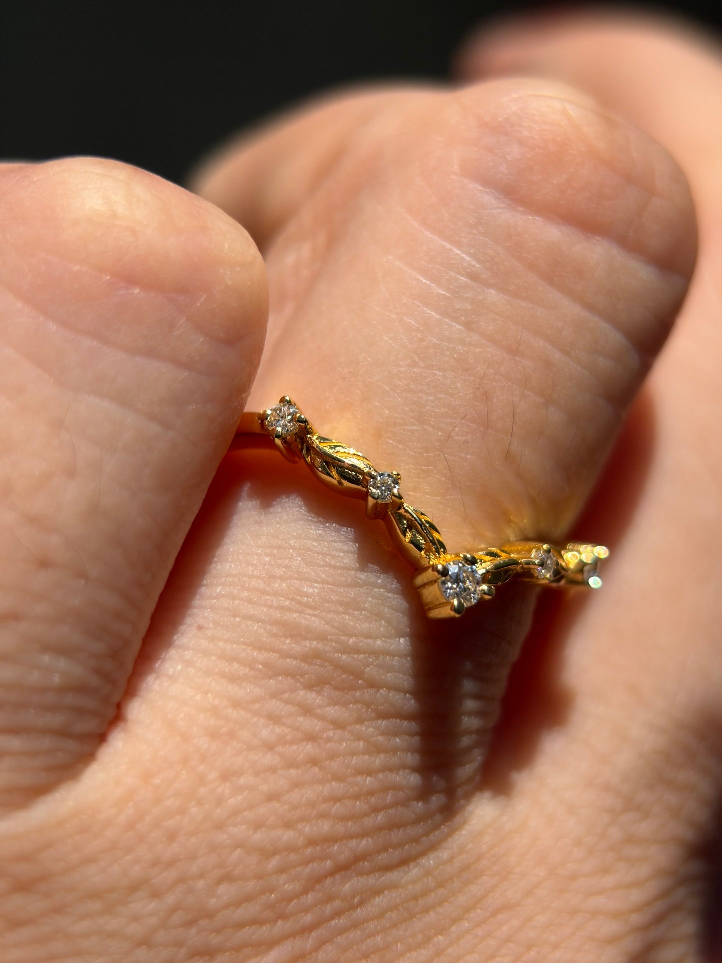 Ivy Embrace Wedding Band with lab diamonds 18K gold