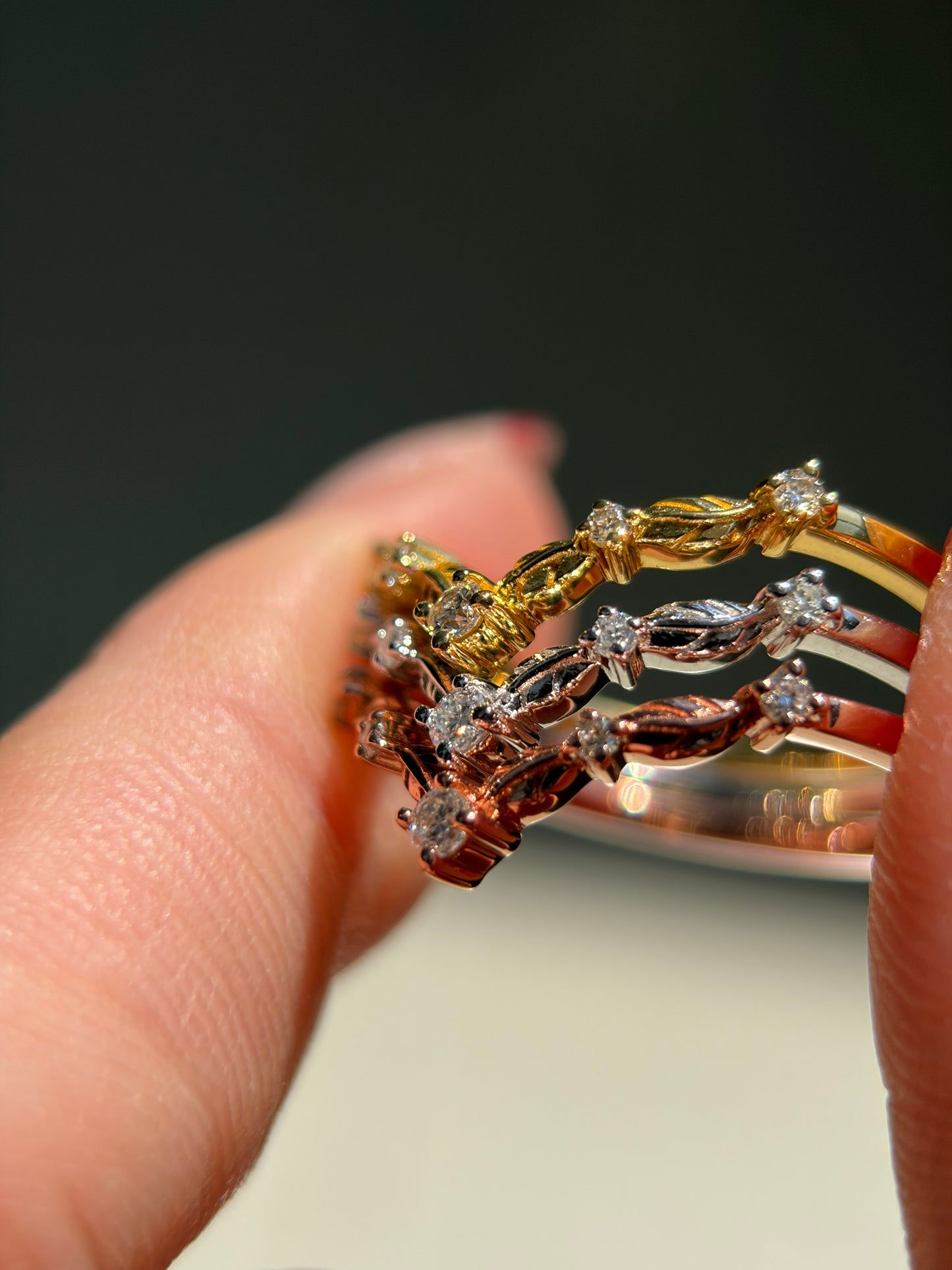 Ivy Embrace Wedding Band with lab diamonds 14K gold